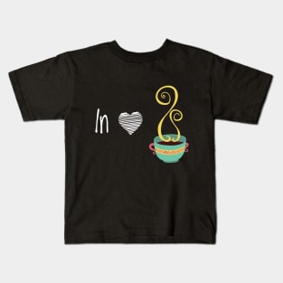 Coffee in Love with caffeine gift design Kids T-Shirt